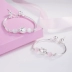 S925 sterling silver bracelet trẻ em hello kitty dễ thương cartoon Hello Kitty bé vòng đeo tay cha mẹ và con Vòng đeo tay Cuff