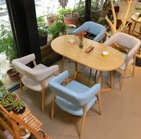 Nail shop lắp ráp cửa hàng tráng miệng bàn ghế tiếp tân thức ăn nhanh nhà hàng bàn ghế kết hợp đồ nội thất kinh tế hộ gia đình - FnB Furniture bàn tròn tiếp khách