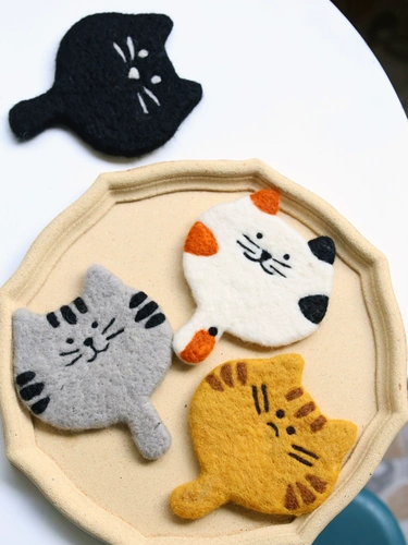 Японский нескользящий милый шерстяной войлок, DIY, кот