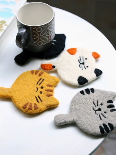 Японский нескользящий милый шерстяной войлок, DIY, кот
