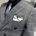 Mùa thu đông đẹp trai phù hợp với xu hướng áo ngực phù hợp với nam giới tự tu theo xu hướng retro phong cách kẻ sọc giản dị phù hợp với hai mảnh - Suit phù hợp bộ vest nam trẻ trung Suit phù hợp