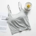 Modal với bra cup một bài tập yoga nửa dưới lộ ra eo rốn rốn ngắn dây đeo vest nữ - Áo vest Áo vest