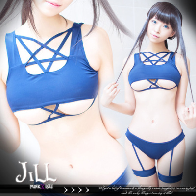 taobao agent O Jier o Anime hgame pentagram bandage sexy bikinis strap dead library water swimsuit COSPLAY