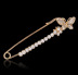 Hàn Quốc Pearl Pearl Pin đơn giản áo len cardigan Áo len len Khăn quàng cổ Khóa cố định Trâm trang trí lớn huy hiệu cài áo sơ mi Trâm cài