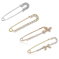 Hàn Quốc Pearl Pearl Pin đơn giản áo len cardigan Áo len len Khăn quàng cổ Khóa cố định Trâm trang trí lớn ghim cài áo vest nam cao cấp