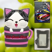 Phô mai mèo phim hoạt hình thẻ xe buýt đặt thẻ mềm silicone bộ dây khóa thẻ tàu điện ngầm đặt thẻ truy cập gói nước thẻ thẻ gạo
