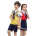 Quần áo mẫu giáo mùa hè học sinh đồng phục học sinh Anh gió ngắn tay lớp quần áo phù hợp với quần áo thể thao trẻ em tùy chỉnh - Đồng phục trường học / tùy chỉnh thực hiện