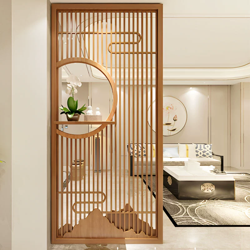 Tùy chỉnh 
            mới phong cách Trung Quốc nhập cảnh màn hình gỗ rắn vách ngăn lối vào phòng khách lối vào văn phòng chặn cửa hiện đại lưới tản nhiệt đơn giản màn hình ghế tam compact 