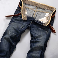 Демисезонные джинсы, ретро эластичные зимние трендовые штаны, коллекция 2023, свободный прямой крой
