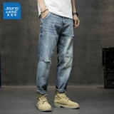 Демисезонные осенние джинсы, повседневные брюки для отдыха, штаны, подходят для весны и осени, свободный прямой крой