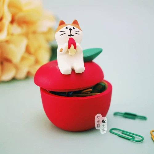 Apple, японская маленькая настольная система хранения, серьги, ювелирное украшение, смола, кот, подарок на день рождения