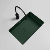 Черный квадратный гигиенический встроенный керамический таз