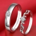 S925 sterling silver couple nhẫn một cặp chữ đồ trang sức nam giới và phụ nữ sống miệng để vòng đơn giản mở nhẫn cưới chiếc nhẫn kim cương