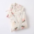 Nhật bản cotton đôi gạc áo ngủ cotton nightdress nữ mùa hè phong cách Nhật Bản hoa và gió áo choàng tắm áo choàng tắm dịch vụ nhà Night Robe