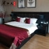 Nội thất khách sạn nội thất tiêu chuẩn giường ngủ đầy đủ bộ tùy chỉnh hiện đại tối giản đầu giường bàn mềm túi đôi giường 1,8 mét tủ nhôm đựng quần áo Nội thất khách sạn