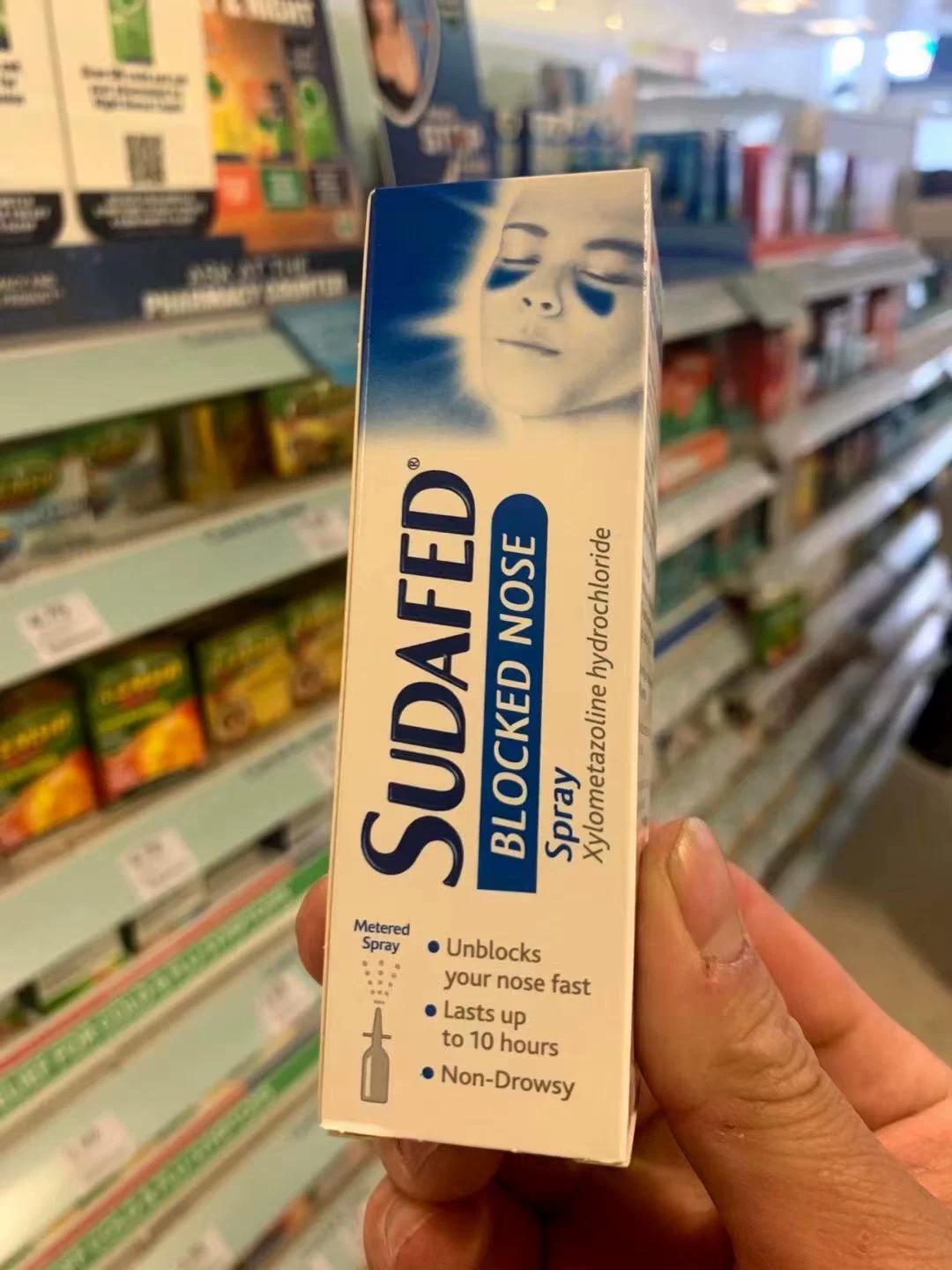 Британский SUDAFED спрей носовые капли духа улучшает заложенный нос сезонная заложенность носа чихание 15мл бесплатная доставка