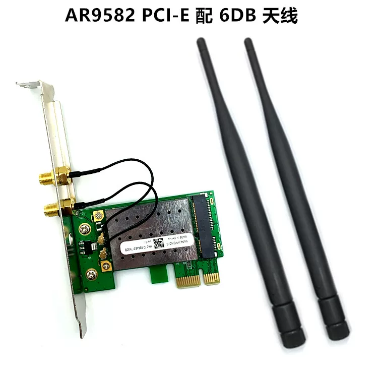 Сетевой адаптер PCI-E для беспроводной связи, двучастотный 300М, совместимый с материнской платой AMD/Intel, для настольного использования