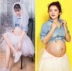 226 cho thuê phụ nữ mang thai ảnh cao bồi ảnh quần áo studio chụp ảnh cha mẹ mang thai ảnh bụng quần áo quần áo cho thuê quần áo váy bầu mùa hè Áo thai sản