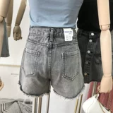 Штаны, летние джинсы, свободный прямой крой, в корейском стиле