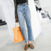 Nữ hàng đầu bảy lưới Quần eo cao thẳng tình yêu đầu tiên quần jean trẻ em mùa xuân lỏng lẻo quần jean hương vị Hồng Kông - Quần jean quần jean áo sơ mi nữ Quần jean