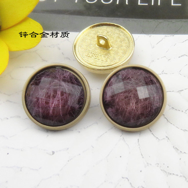 High-end metal buttons, small chanel-style gold foil acrylic round buttons, children's fashion coat, windbreaker, woolen coat buttons Specification image