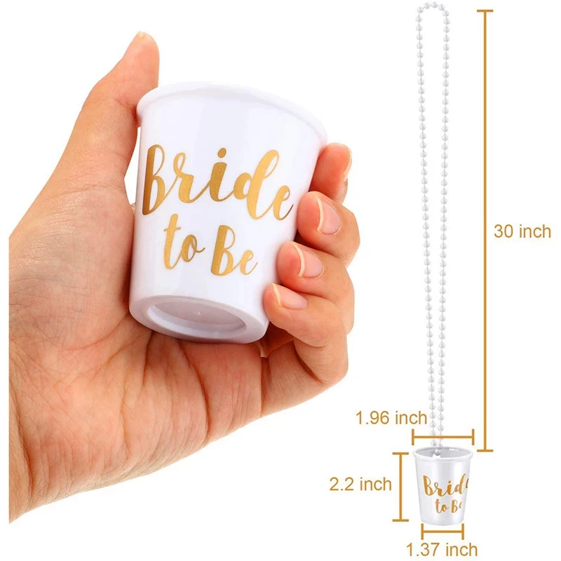 [1Set Team Bride To Be Cup Plastic Shot Glasses Necklace Bach]