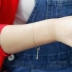 GeunYeon vòng tay vàng 14K nguyên chất dây chuyền trái tim màu đào trái tim nữ đơn giản vòng tay trí tuệ làm đẹp - Vòng chân