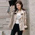 2018 mùa xuân và mùa thu mới của Hàn Quốc phiên bản của lỏng hoang dã da xe gắn máy áo khoác giả da cừu ngắn áo khoác da nữ áo khoác là mỏng ao da nu thoi trang Quần áo da