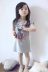 [Đặc biệt hàng ngày] mùa hè trẻ em hổ đầu dài t- shirt váy Hàn Quốc phiên bản của thủy triều quần áo cô gái in váy