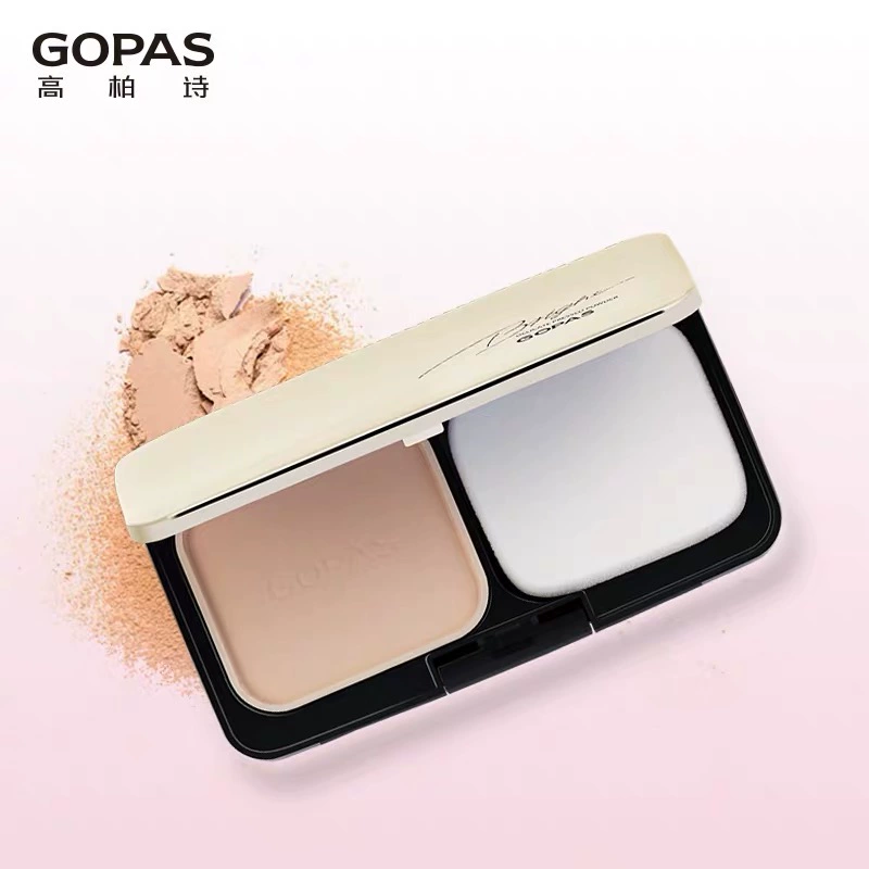 Gopas Gao Baishi Brightening Whitening Powder Female Dry Powder Oil Control Concealer Whitening Makeup Brightening Gao Boshi Powder Foundation - Bột nén