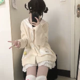 Оригинальная японская милая абрикосовая военно-морская куртка, с медвежатами