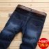 Mùa đông cotton hàn denim quần yếm nam mặc đàn hồi cộng với nhung dày thợ hàn tự động sửa chữa trang web quần