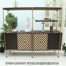 шкафчик 华夏美式复古整装酒柜置物柜客厅家居小户型简约家具木地柜