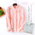 Bộ đồ ngủ nữ cotton top một mảnh quần áo mùa hè thuần khiết mùa thu và áo len sọc nhỏ dễ thương nhà ngắn tay lỏng lẻo - Pyjama quần áo bộ nam Pyjama