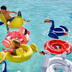 Trẻ em bơi vòng phim hoạt hình flamingo kỳ lân nách vòng tròn nam và nữ bé chơi nước đồ chơi dày ghế an toàn - Cao su nổi phao bơi tay cho bé Cao su nổi