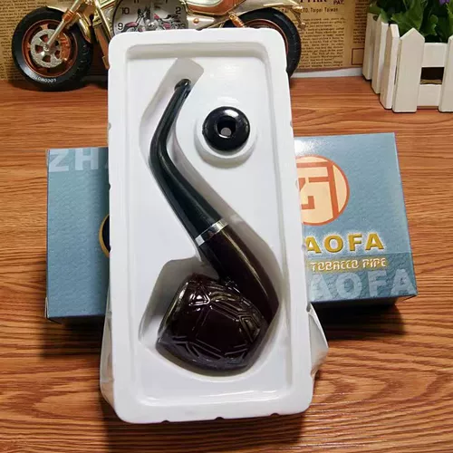 Изогнутый китайский фильтр ручной работы из черного дерева, мужская сумка для сигарет, аксессуары для курения, старомодный держатель для трубки двойного назначения из нетвердого дерева