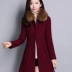 Áo khoác len nữ dài phần 2016 mùa đông mới dành cho nữ phiên bản Hàn Quốc tự trồng cộng với áo khoác len dày bằng cotton - Trung bình và dài Coat Trung bình và dài Coat