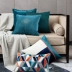 Bắc âu gối mô hình hình học lại màu xanh lá cây mô hình màu xanh phòng gối sofa cushion cover khâu hỗn hợp màu đơn giản thắt lưng gối