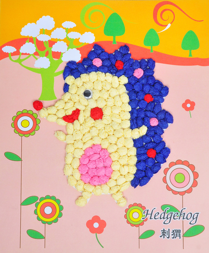 儿童卡通手工创意diy搓纸画揉纸画幼儿园手工制作材料包