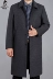 Áo khoác lông cho nam trung niên trên đầu gối dài bằng len cashmere áo khoác dày áo gió mùa đông