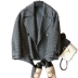 Xiuqi kẻ sọc nhỏ ~ chống biển đặc biệt 18 mùa thu và mùa đông hem mới vành đai ngắn hai mặt áo len H16-D7007 Áo khoác ngắn