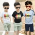 Chàng trai mùa hè phù hợp với 2018 trẻ em mới ngắn tay cậu bé mùa hè quần áo trẻ em trẻ em lớn Hàn Quốc phiên bản của thủy triều phù hợp với hai mảnh