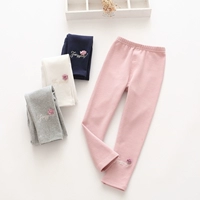 Осенние леггинсы, детские штаны для девочек, повседневные брюки, 2020, в корейском стиле, с вышивкой
