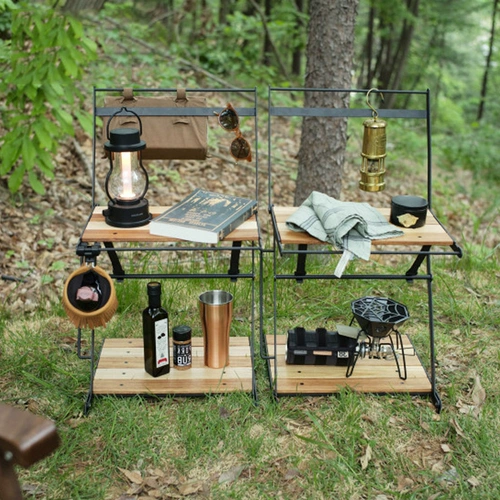 TNR Открытый много -слойный складной стойку для хранения лагеря Lulu Camp Two Flooring Light Portable Lonely Stable