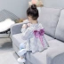 Áo sơ mi nữ tay dài mùa xuân và mùa thu Áo sơ mi trẻ em mới của Hàn Quốc trong áo sơ mi chấm bi trẻ em lớn 2