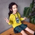 Váy bé gái mùa xuân và váy mùa thu Váy trẻ em Hàn Quốc áo len dài tay trùm đầu trong váy trẻ em lớn áo đầm trẻ em Váy