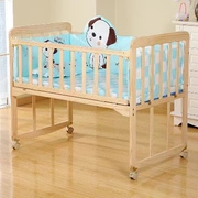Giường nhỏ gỗ rắn xoay cung cấp cho ăn giường lớn di động khâu sơ sinh xe bé shaker giường bé - Giường trẻ em / giường em bé / Ghế ăn
