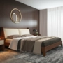 Giường ngủ bằng gỗ rắn Bắc Âu 1,5m1,8 mét đôi phòng ngủ chính hiện đại tối giản mới Trung Quốc đôi mềm mại dựa vào đồ nội thất Nhật Bản - Giường giường cao cấp