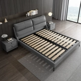 Легкая роскошная кожаная кровать современная минималистская двуспальная кровать означает минималистскую кровать главная спальня свадебная кровать онлайн красная кровать мягкая сумка