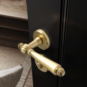 Khóa cửa vàng chải vàng khóa cửa cơ khí trong nhà khóa chia phòng ngủ phòng tay nắm cửa im lặng khóa cửa gỗ từ tính